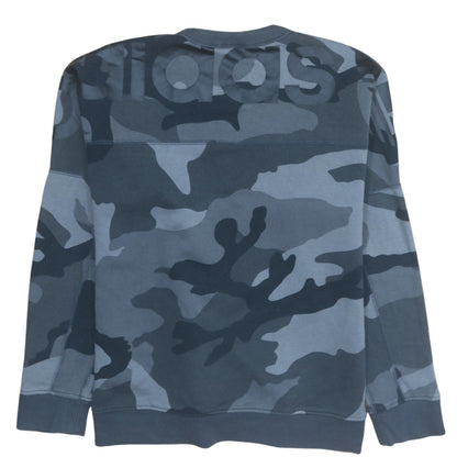 adidas Men's Grey Camouflage Crew Neck Pullover Sweatshirt XS