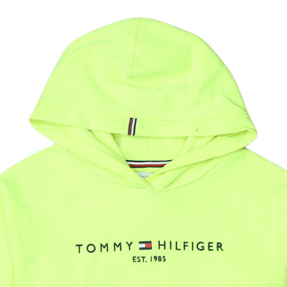 Tommy Hilfiger Boys Yellow Pullover Hoodie Size 176 Embroidered Logo