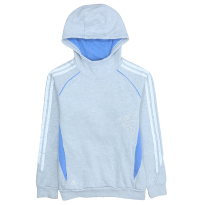 adidas Boys Grey Pullover Hoodie 13-14 Years Fleece Hooded Sweatshirt