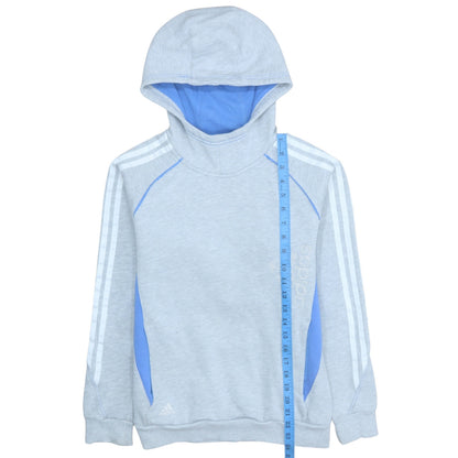 adidas Boys Grey Pullover Hoodie 13-14 Years Fleece Hooded Sweatshirt