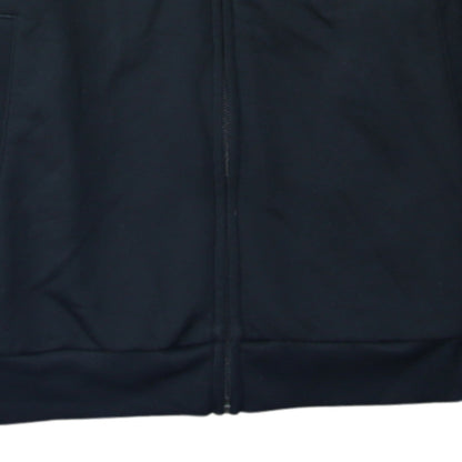 Adidas Women Black Full Zip Hoodie Small Logo Print Casual Sportswear