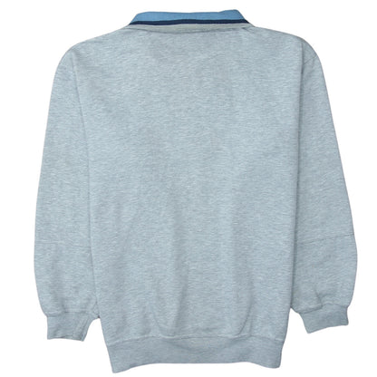 Ellesse Men's Grey 1/4 Zip Collared Sweatshirt Size S Retro Sports Style