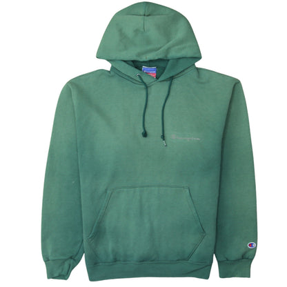 Champion Men's Green Pullover Hoodie M Regular Fit Fleece Sweatshirt