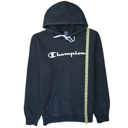 Champion Men’s Black Pullover Hoodie Large Fleece Logo Sweatshirt