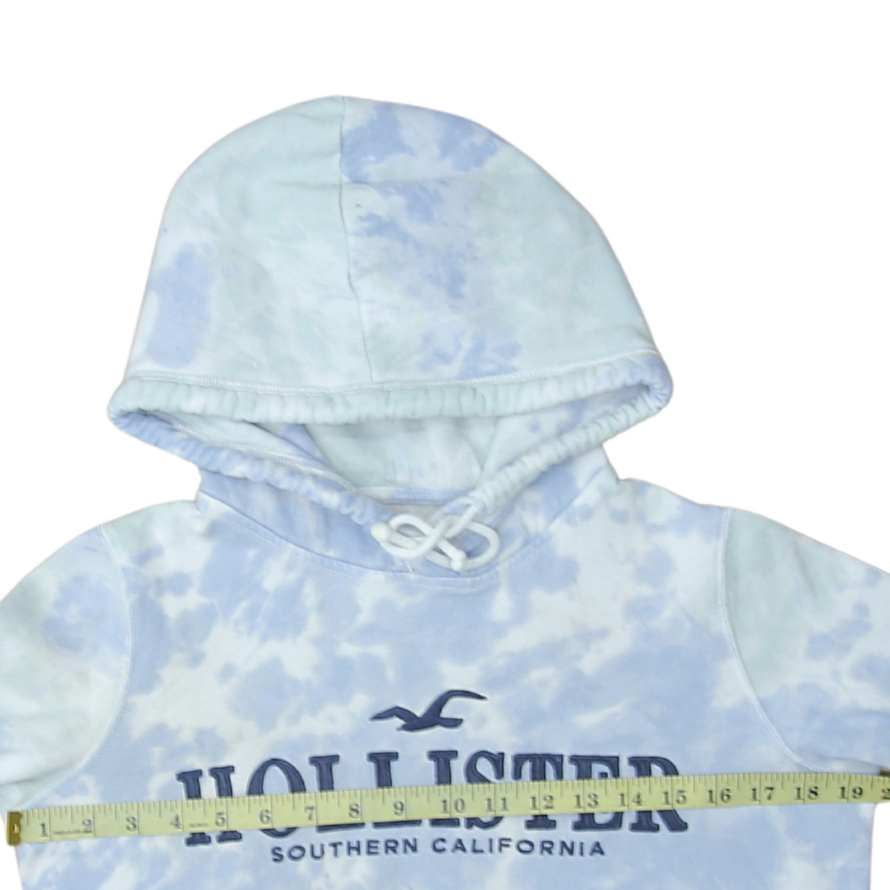 Hollister Women's Blue Tie-Dye Pullover Hoodie XS Cotton Blend