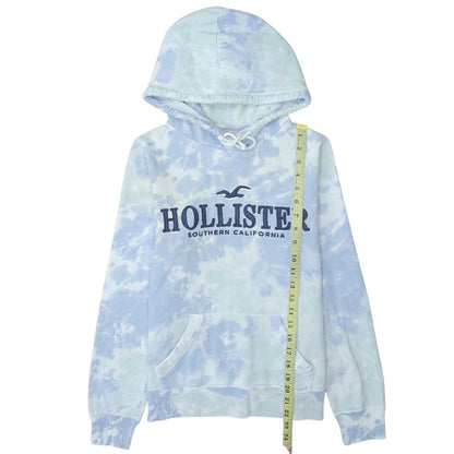 Hollister Women's Blue Tie-Dye Pullover Hoodie XS Cotton Blend