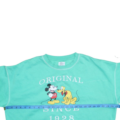 Disney x Primark Women Green Mickey & Pluto Sweatshirt Size S