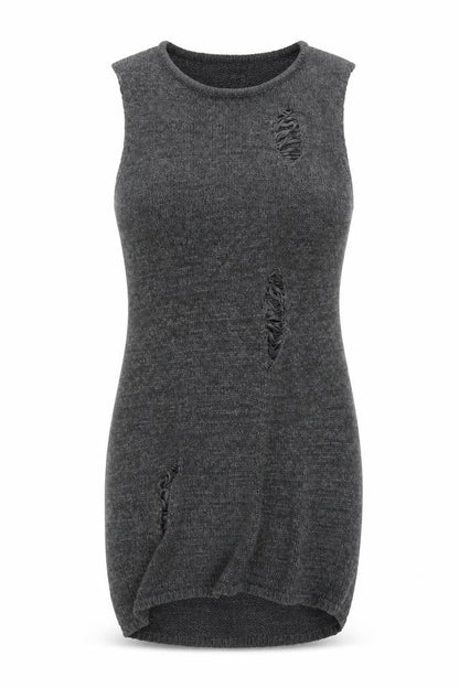 PrettyLittleThing Women Grey Sleeveless Knit Bodycon Dress L