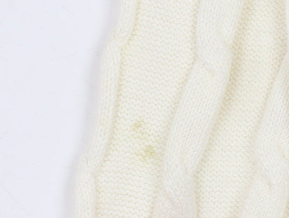 Slazenger Women's Ivory Cable-Knit V-Neck Jumper Size S