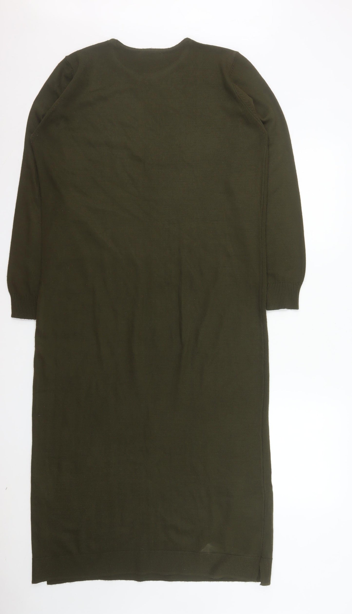 Tavin Women’s Green Knit Jumper Dress UK 8-10 Long Sleeve Midi