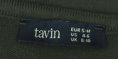 Tavin Women’s Green Knit Jumper Dress UK 8-10 Long Sleeve Midi