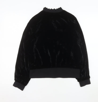 Rebecca Taylor Women’s Black Velvet Bomber Jacket Size 10