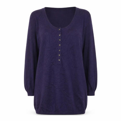 Marks & Spencer Women’s Purple Henley Wool Knit Jumper Size 10