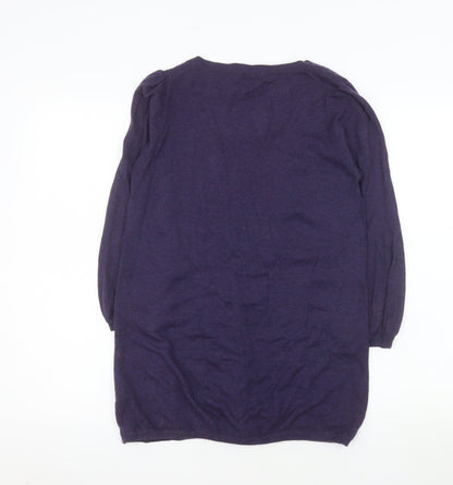 Marks and Spencer Women’s Purple Henley Wool Knit Jumper Size 10
