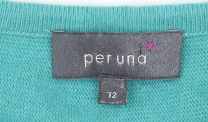 Marks and Spencer Per Una Women's Green Knit Blouse Size 12