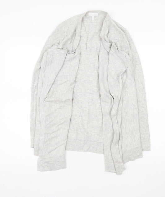 The White Company Women’s Grey Cardigan Size 12 Merino Wool Cotton Blend