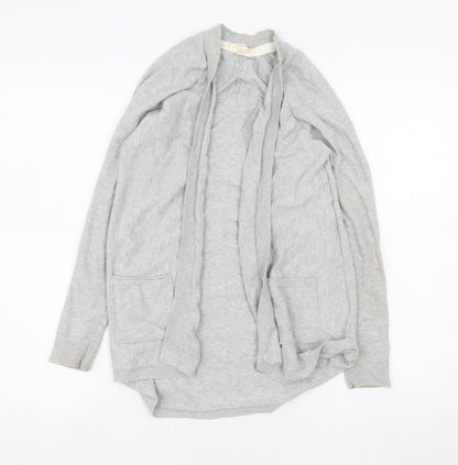 White Stuff Women's Grey Size 12 Cotton Open Cardigan