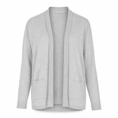 White Stuff Women's Grey Size 12 Cotton Open Cardigan