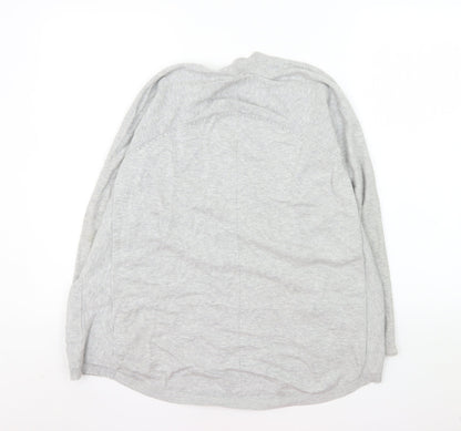 White Stuff Women's Grey Size 12 Cotton Open Cardigan