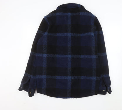 Timberland Men's Blue Check Wool Blend Mid-Length Jacket M