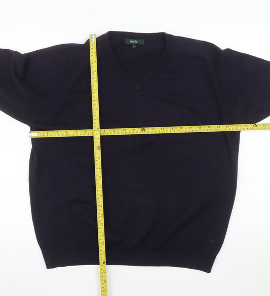 Wolsey Men's Blue Merino Wool Blend V-Neck Jumper L