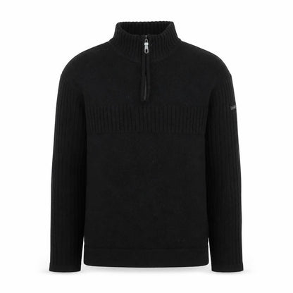 Duck and Cover Men's Black Medium 1/4 Zip Knit Pullover Sweatshirt
