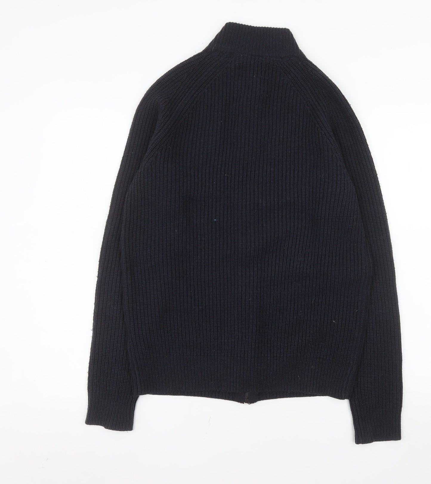 Threadbare Men Black Knit Full Zip Basic Jacket Size M