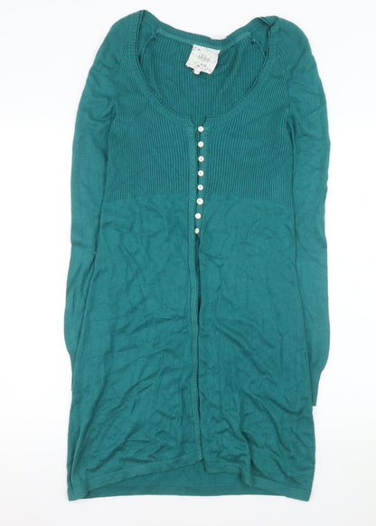 Mistral Women’s Green Knit Button Sweater Dress Size 10