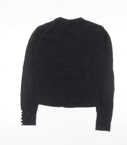 Laura Ashley Women’s Black Cotton Blend Long Sleeve Cardigan Size 12