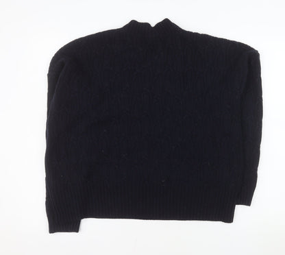 Hobbs Women’s Black Wool Cable-Knit Crew Neck Jumper Size M
