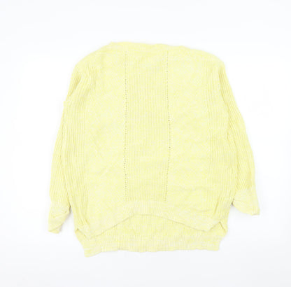 Marks and Spencer Women Yellow Cotton Knit Pullover Jumper Medium