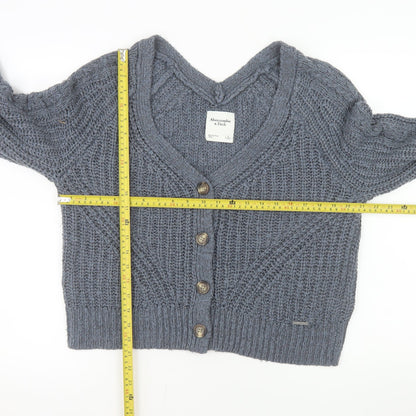 Abercrombie & Fitch Women's Grey Chunky Knit Cardigan Size L