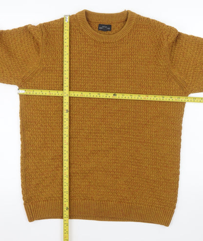 Next Men's Brown Waffle-Knit Crew Neck Jumper Size L