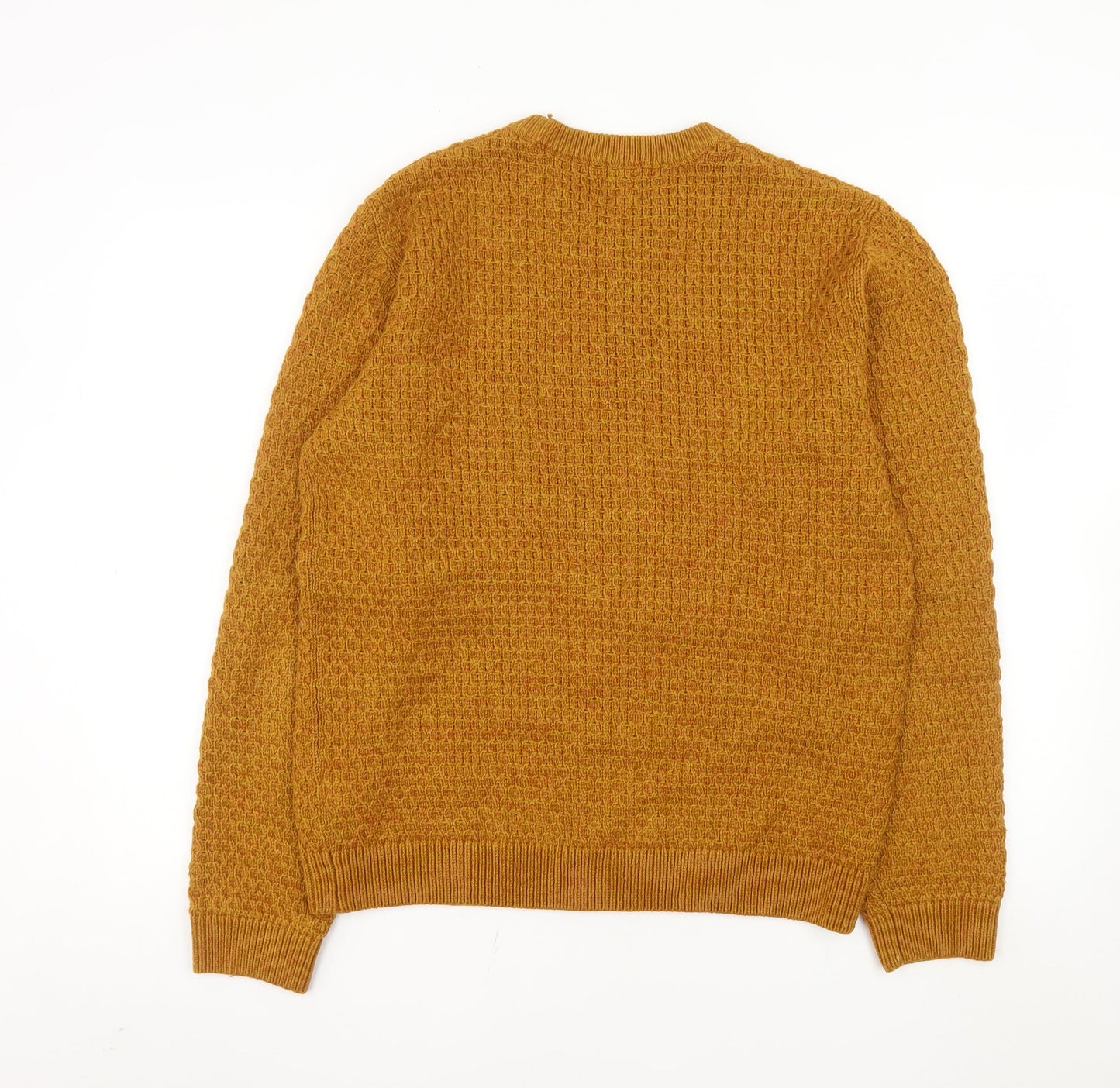 Next Men's Brown Waffle-Knit Crew Neck Jumper Size L