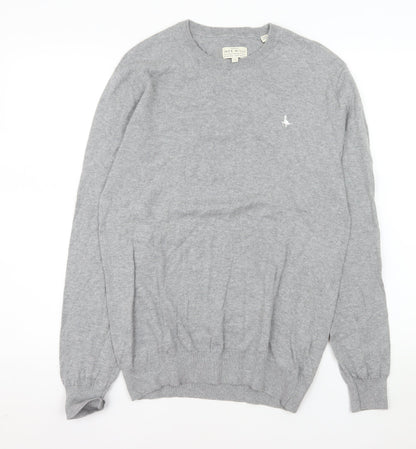 Jack Wills Mens Grey Cotton Cashmere Crew Neck Jumper M
