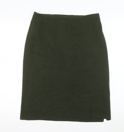 Country Casuals Women Green L Wool Knit Pencil Skirt