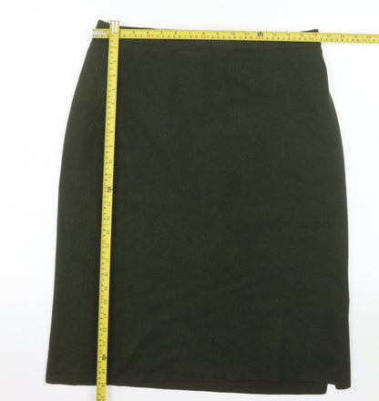 Country Casuals Women Green L Wool Knit Pencil Skirt