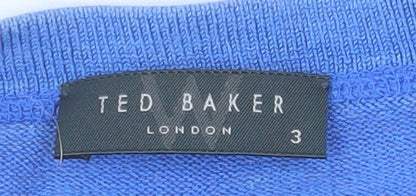 Ted Baker Women's Blue Silk Blend Zip Jacket Size 12