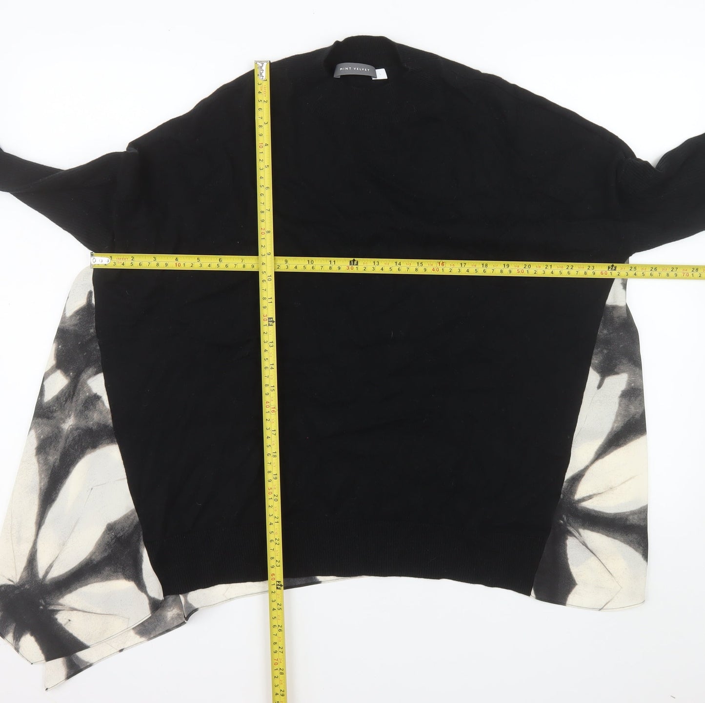 Mint Velvet Women Black Tunic Blouse Size L Relaxed Fit