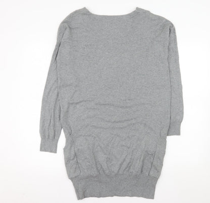 Joules Women’s Grey Knit Shift Henley Dress Size 12