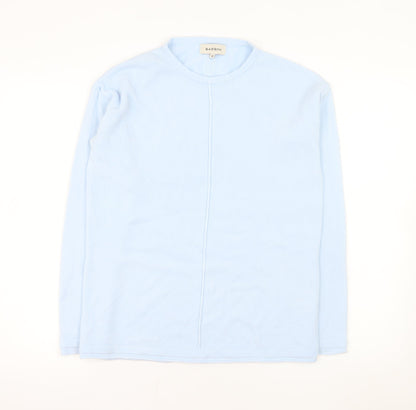 Bassini Women’s Blue Acrylic Long Sleeve Crew Neck Knit Top Size M