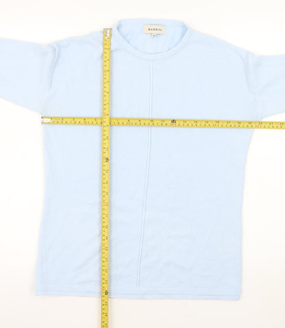 Bassini Women’s Blue Acrylic Long Sleeve Crew Neck Knit Top Size M