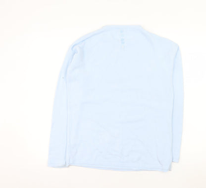 Bassini Women’s Blue Acrylic Long Sleeve Crew Neck Knit Top Size M