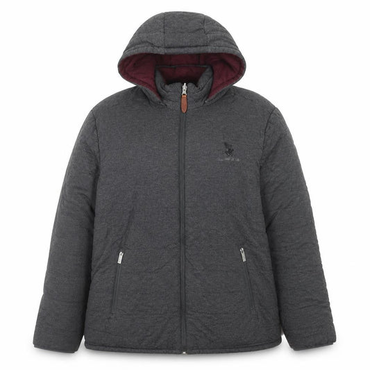 Front view of Beverly Hills Polo Club Women's Grey Hooded Puffer Jacket L
