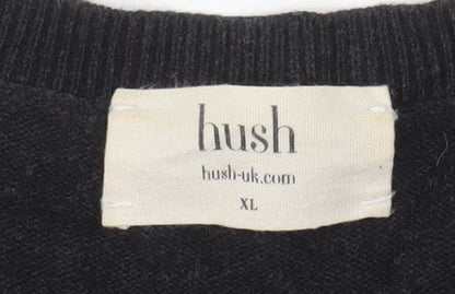 Hush Women Black 'Love' Pullover Jumper XL Cotton Modal