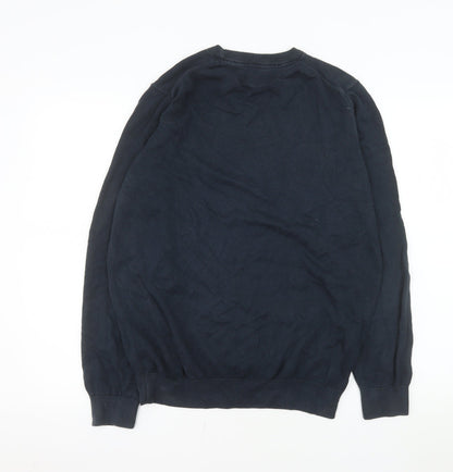 Barbour Mens Blue Cotton Crew Neck Pullover Jumper M