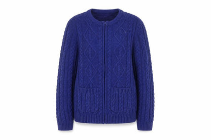 Honor Millburn Women's Blue Knit Zip Jacket Size S 10-12