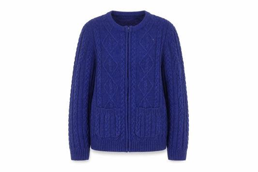 Honor Millburn Women's Blue Knit Zip Jacket Size S 10-12