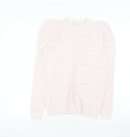 Warehouse Women’s Pink Puff Sleeve Knit Blouse UK 8