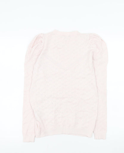Warehouse Women’s Pink Puff Sleeve Knit Blouse UK 8
